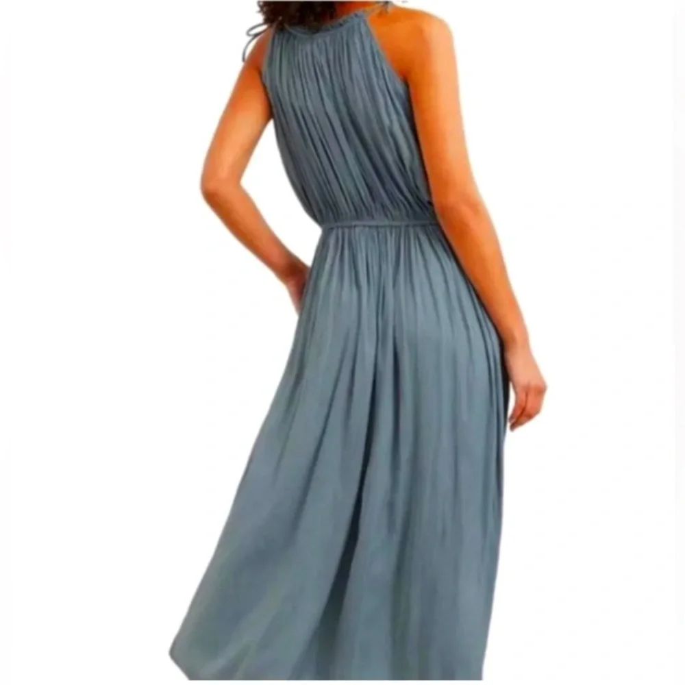 Modern Citizen Blue Gray Maxi Dress with Tie Straps - Picture 2 of 14